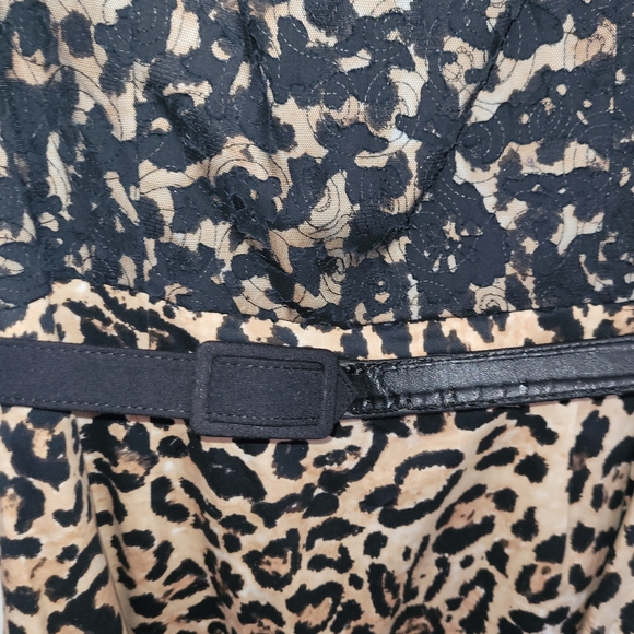 Muse black lace and leopard print dress NWT 14 - Picture 2 of 3